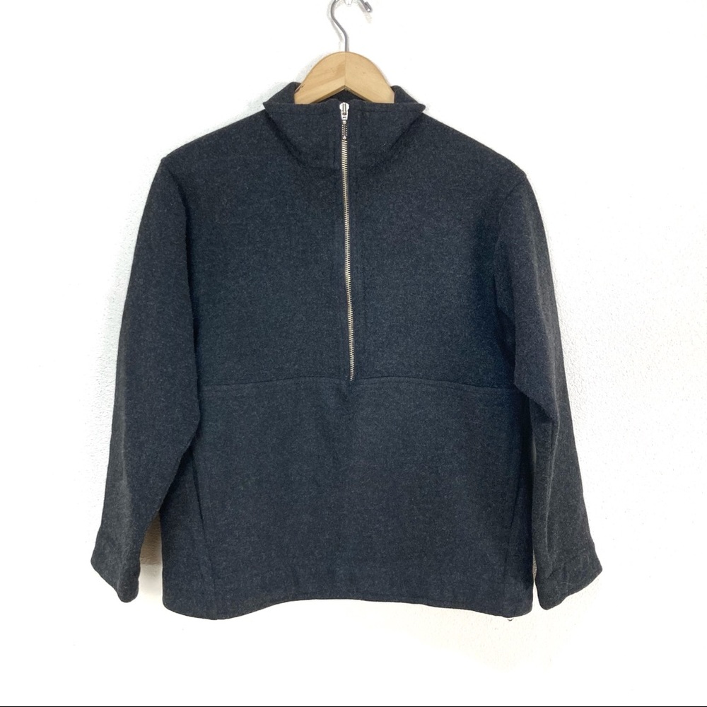 Patagonia Half-Zip Pullover Heathered Black Wool Blend Jacket Men’s Sz Small